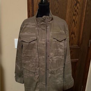 Style & Co. Olive Green Camo Print Jacket